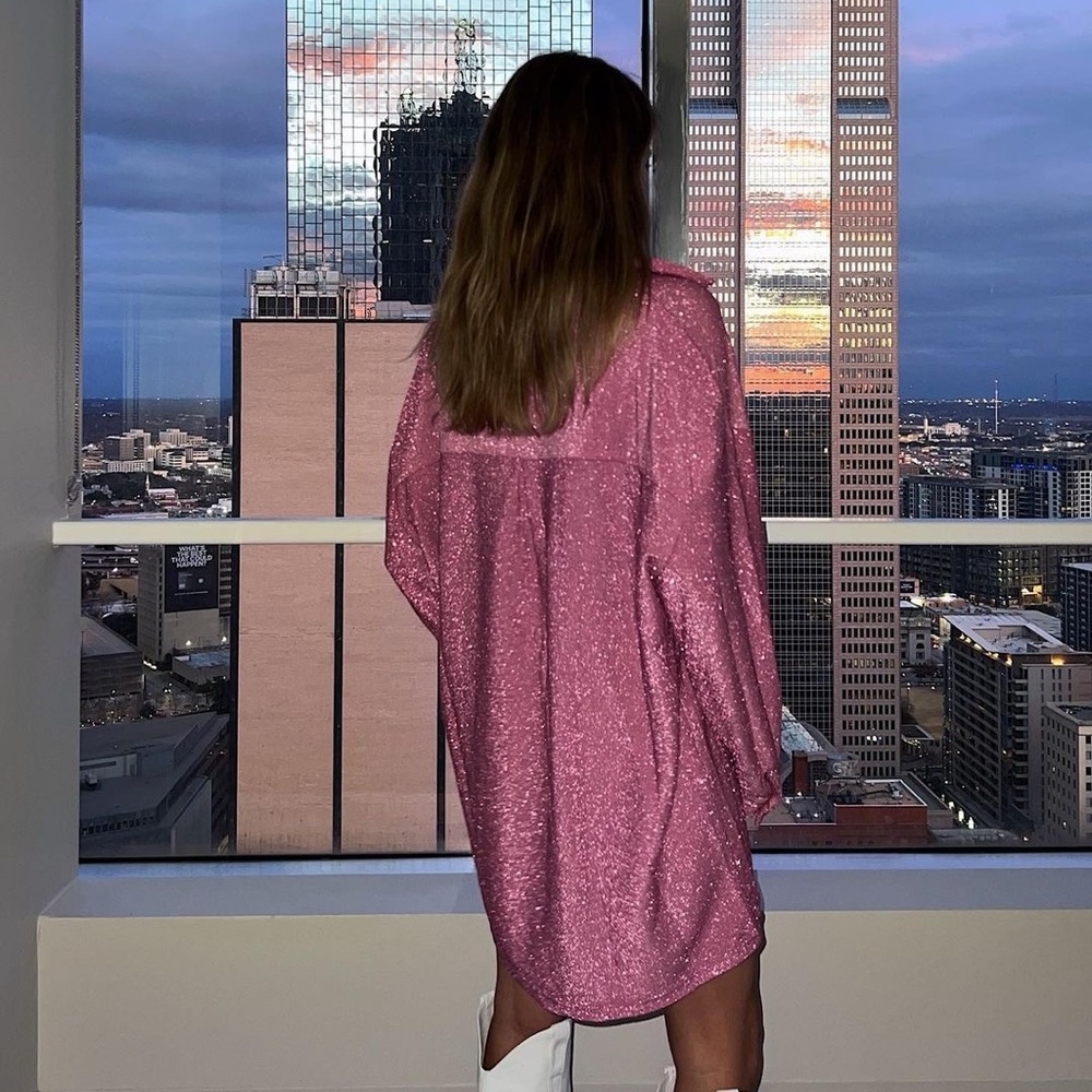 Princess Polly Glittery Shirt Dress